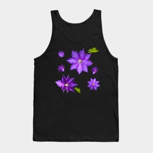 Purple Clematis Flower Grouping Tank Top